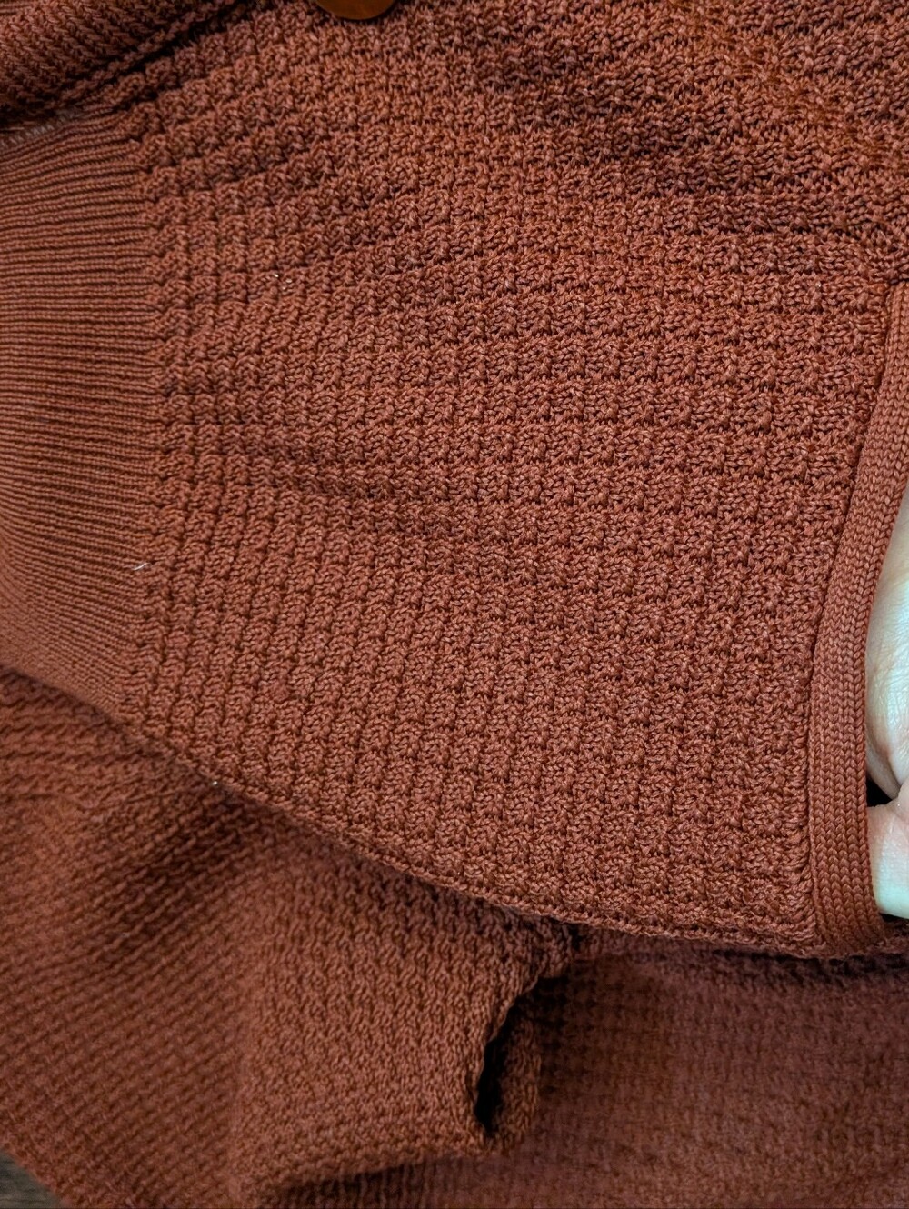 Burnt Orange Vintage Cardigan. PTP 19". XS Small Medium - Picture 6 of 7